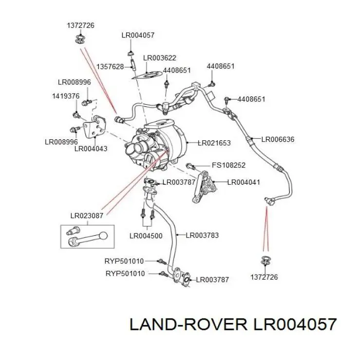 Compre LR004057 Land Rover Porca de tubo coletor de escape