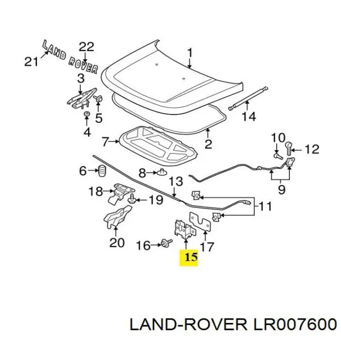 Fecho da capota Land Rover LR007600 preço, a partir de 21,98 USD