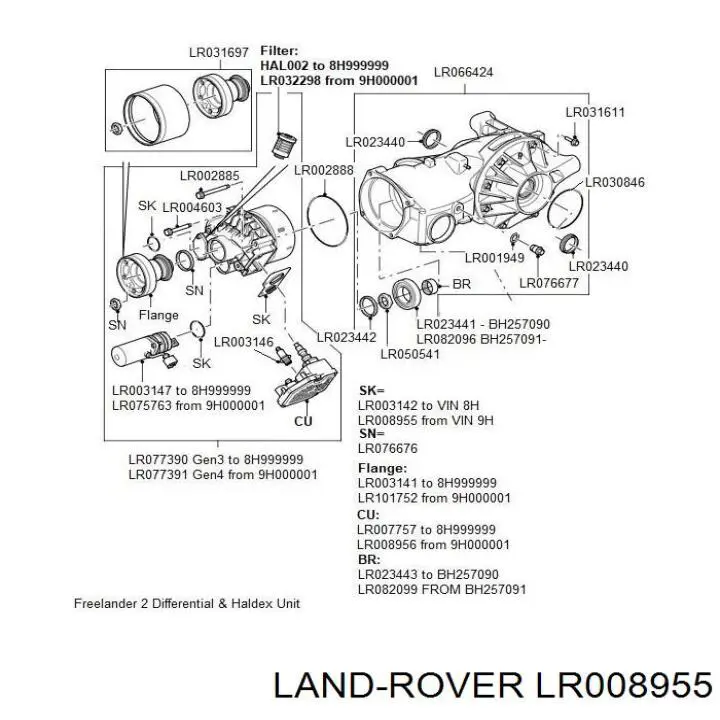 LR008955 Land Rover Acoplamento Haldex