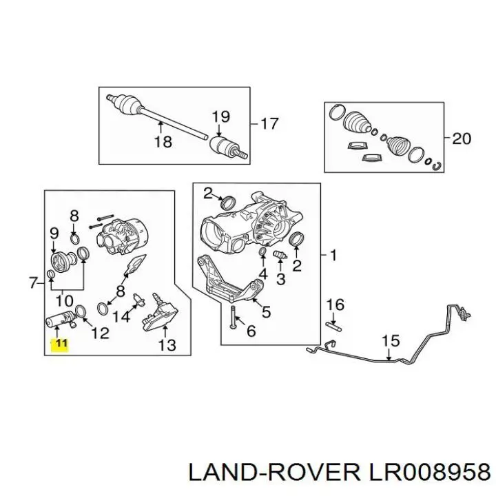 LR008958 Land Rover Bomba de acoplamento Haldex
