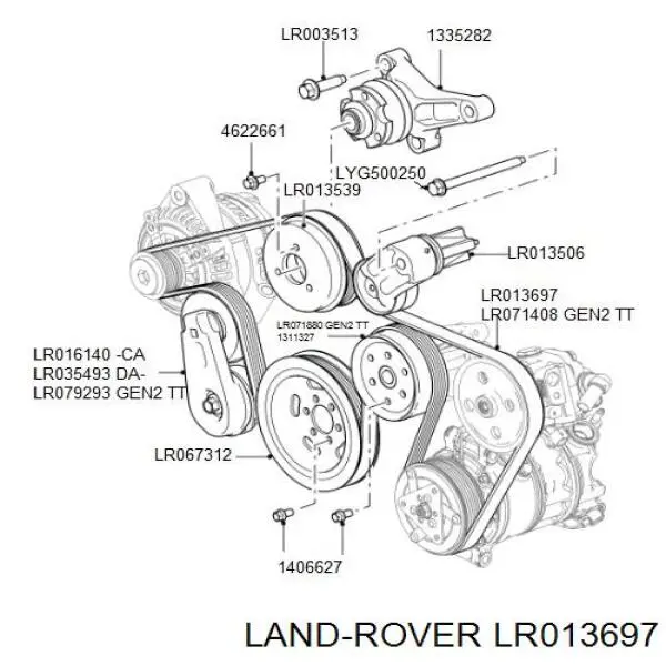Correia dos conjuntos de transmissão Land Rover LR013697 preço, a partir de 21,89 USD