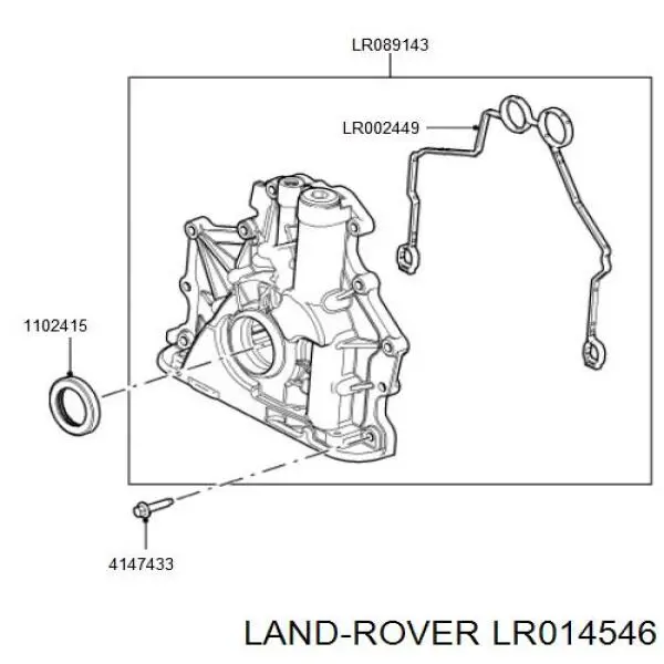 LR014546 Land Rover Bomba de óleo
