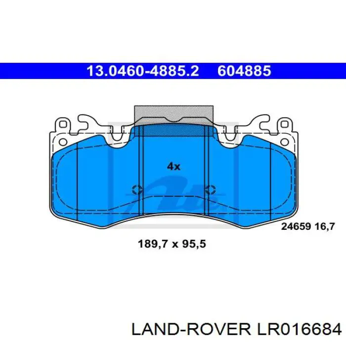 Sapatas do freio dianteiras de disco Land Rover LR016684 preço, a partir de 53,52 USD