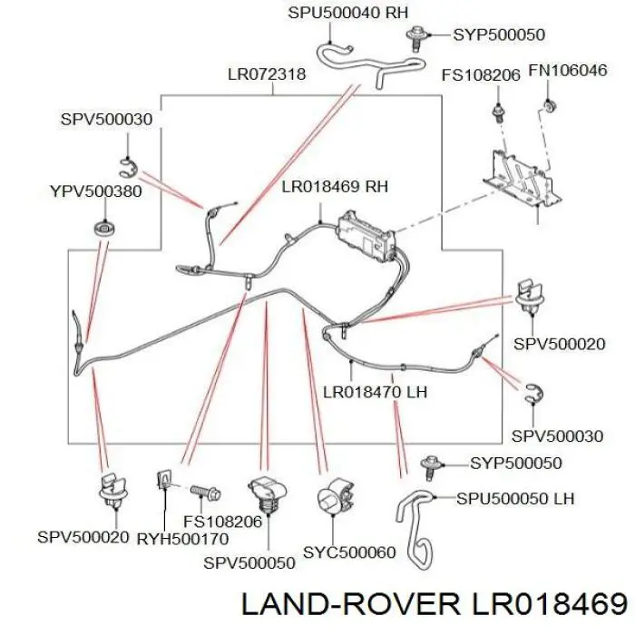 Cabo do freio de estacionamento traseiro direito Land Rover LR018469 preço, a partir de 76,49 USD