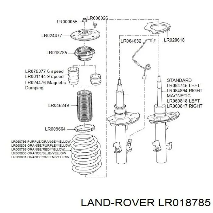 Rolamento de suporte do amortecedor dianteiro Land Rover LR018785 preço, a partir de 23,53 USD