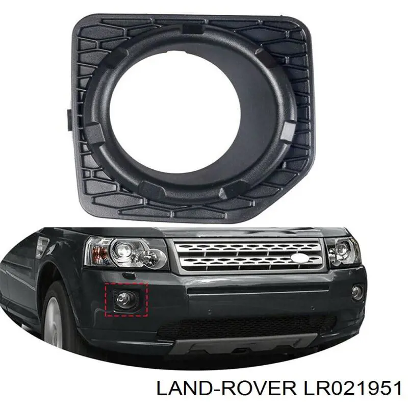 Tampão (grelha) das luzes de nevoeiro do pára-choque dianteiro esquerdo Land Rover LR021951 preço, a partir de 68,01 USD