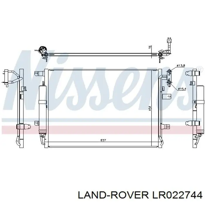 LR022744 Land Rover Radiador de aparelho de ar condicionado