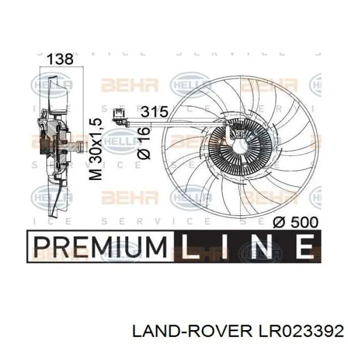 Ventilador elétrico de esfriamento montado (motor + roda de aletas) Land Rover LR023392 preço, a partir de 197,50 USD