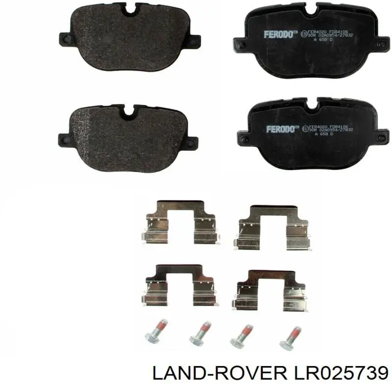 LR025739 Land Rover Sapatas do freio traseiras de disco