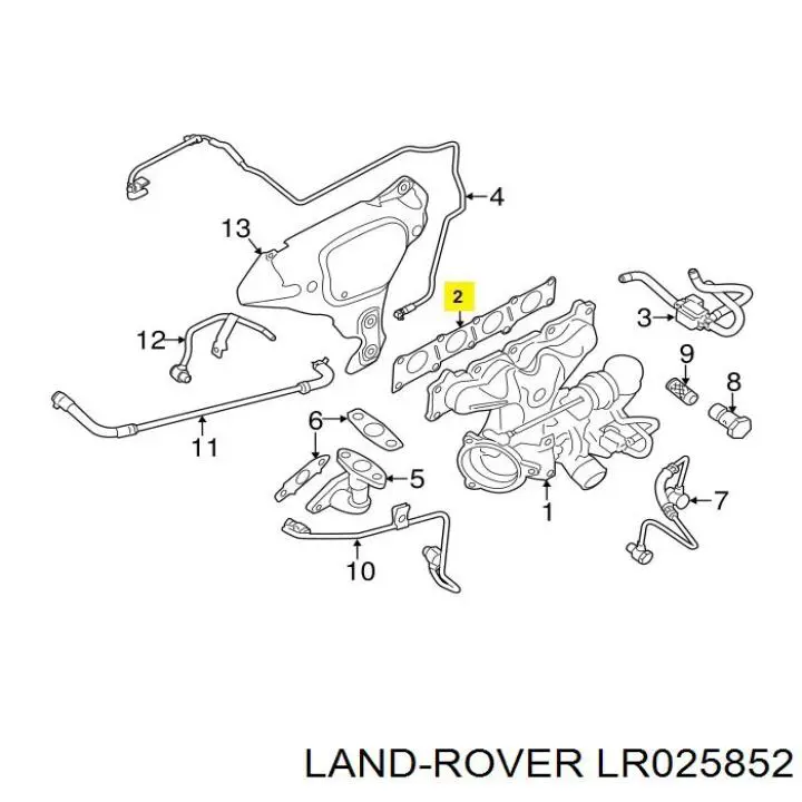 Vedante de tubo coletor de escape Land Rover LR025852 preço, a partir de 11,46 USD