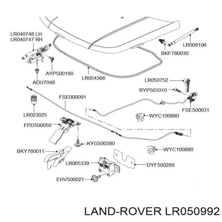 Compre LR001766 Land Rover Fecho da capota