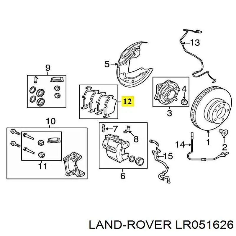 Sapatas do freio dianteiras de disco Land Rover LR051626 preço, a partir de 48,51 USD