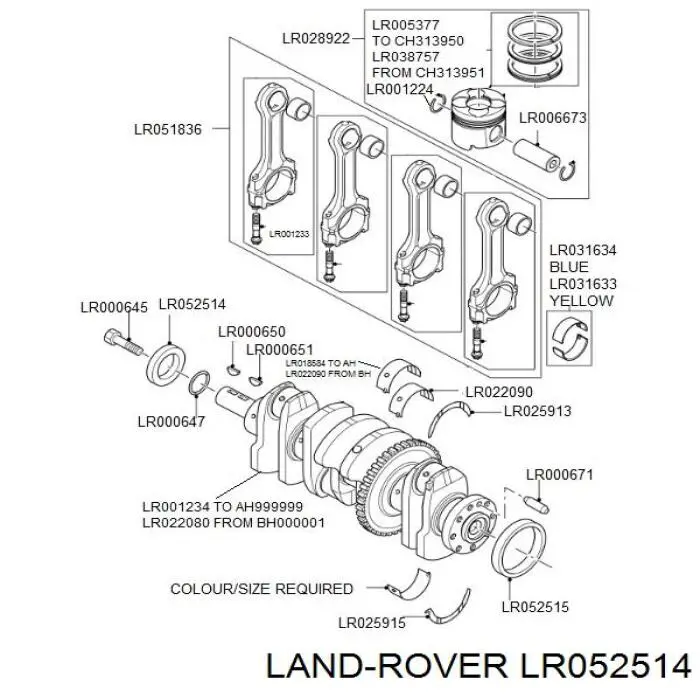 Vedação dianteira de cambota de motor Land Rover LR052514 preço, a partir de 5,14 USD