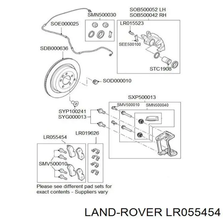 Sapatas do freio traseiras de disco Land Rover LR055454 preço, a partir de 59,51 USD