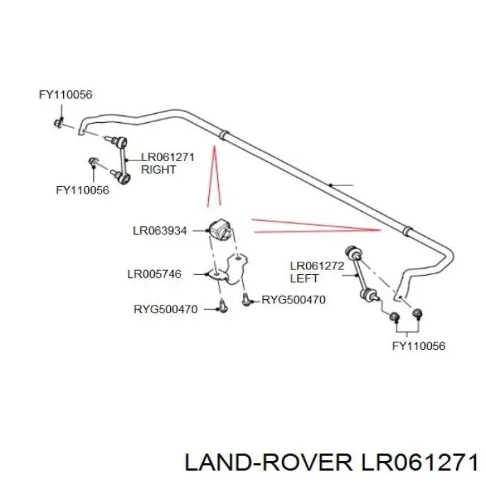 Montante direito de estabilizador traseiro Land Rover LR061271 preço, a partir de 20,79 USD
