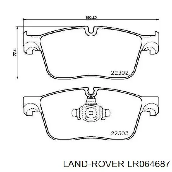 LR064687 Land Rover Sapatas do freio dianteiras de disco
