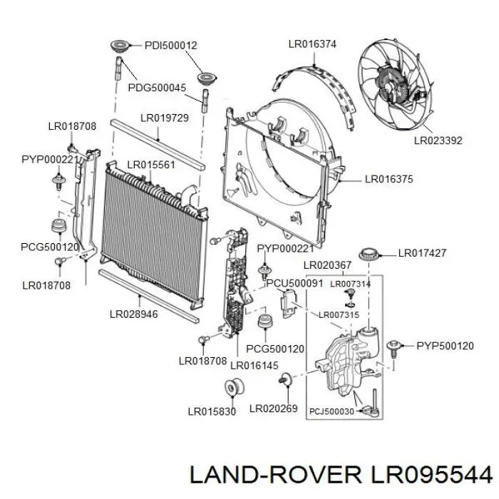 LR043326 Land Rover Mangueira (cano derivado) do sistema de esfriamento