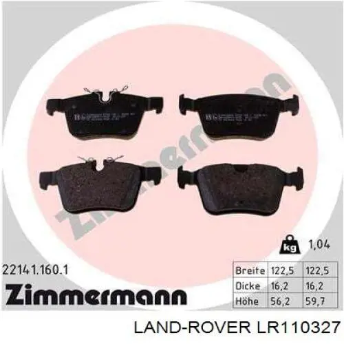 Sapatas do freio traseiras de disco Land Rover LR110327 preço, a partir de 26,05 USD
