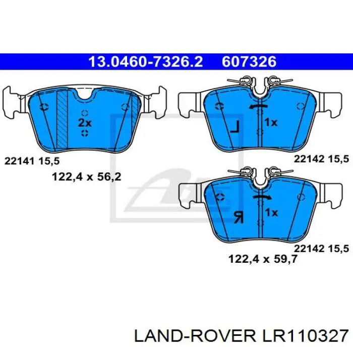 LR110327 Land Rover Sapatas do freio traseiras de disco