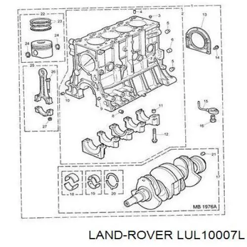 Vedação traseira de cambota de motor LUL10007L Land Rover
