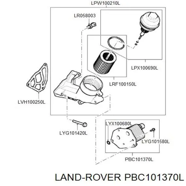 Radiador de óleo (frigorífico), debaixo de filtro Land Rover PBC101370L preço, a partir de 55,29 USD