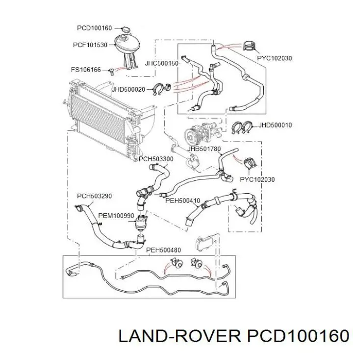 Tampa (tampão) do tanque de expansão Land Rover PCD100160 preço, a partir de 4,72 USD