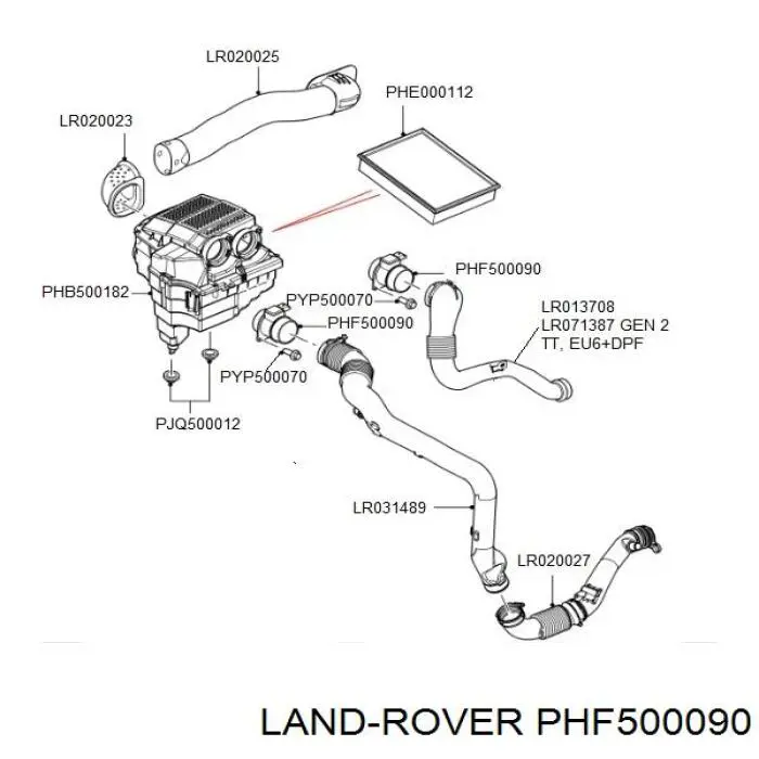 Sensor de fluxo (consumo) de ar, medidor de consumo M.A.F. - (Mass Airflow) Land Rover PHF500090 preço, a partir de 54,48 USD