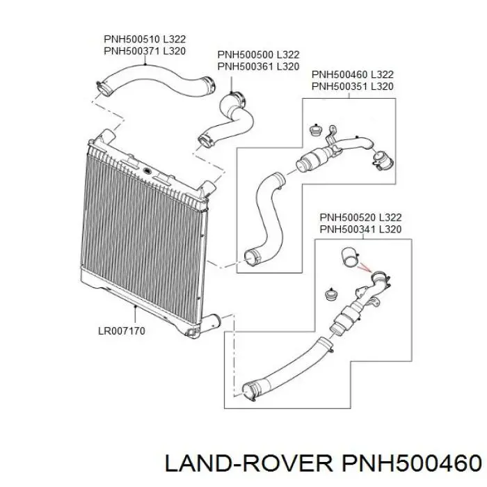 Mangueira (cano derivado) inferior do radiador de esfriamento Land Rover PNH500460 preço, a partir de 49,94 USD