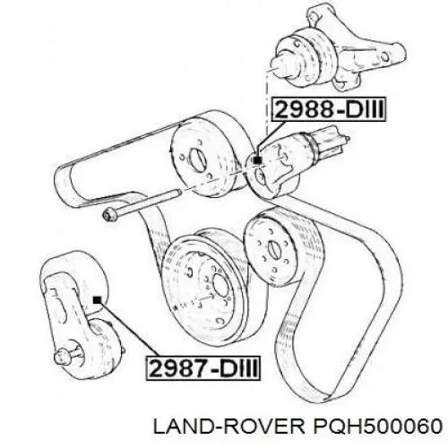 PQH500060 Land Rover Reguladora de tensão da correia de transmissão