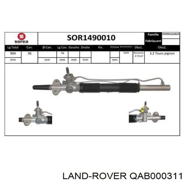 Cremalheira da direção Land Rover 0843LH preço, a partir de 165,15 USD