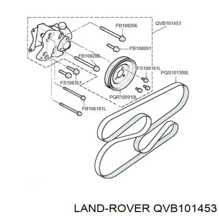 QVB101453 Land Rover Bomba da Direção hidrâulica assistida