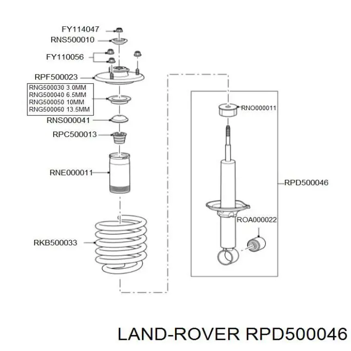 Compre RPD500046 Land Rover Amortecedor traseiro