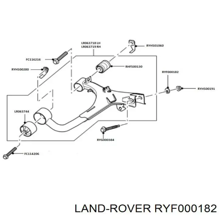 Arruela externa de parafuso de fixação do braço oscilante inferior traseiro Land Rover RYF000182 preço, a partir de 3,80 USD