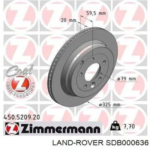 Disco do freio traseiro Land Rover SDB000636 preço, a partir de 67,31 USD