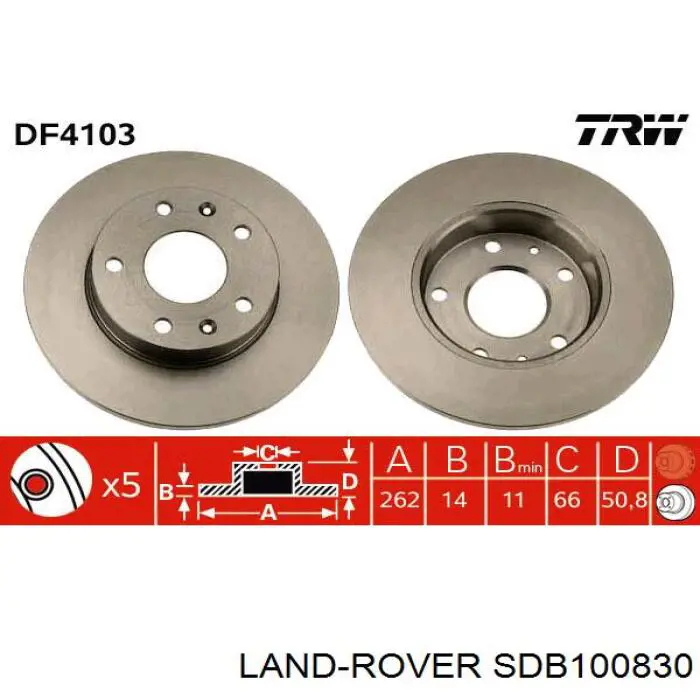 Disco do freio dianteiro Land Rover SDB100830 preço, a partir de 38,97 USD