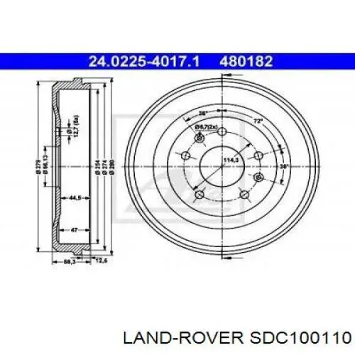 Compre SDC100110 Land Rover Tambor do freio traseiro