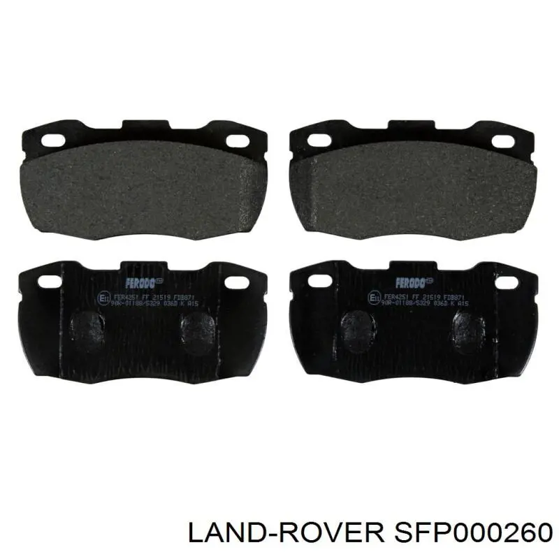 SFP000260 Land Rover Sapatas do freio dianteiras de disco