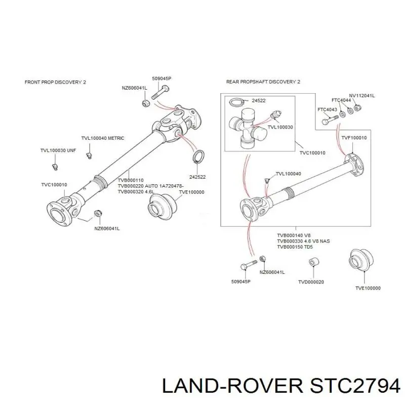 Acoplamento elástico traseiro do veio de transmissão Land Rover STC2794 preço, a partir de 83,67 USD
