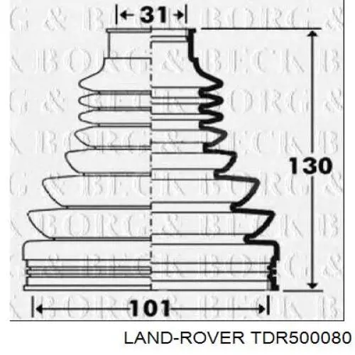 Compre TDR500080 Land Rover Bota de proteção externa de junta homocinética do semieixo traseiro