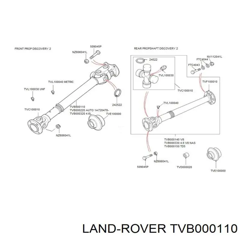 Compre TVB000110 Land Rover Junta universal até o eixo dianteiro