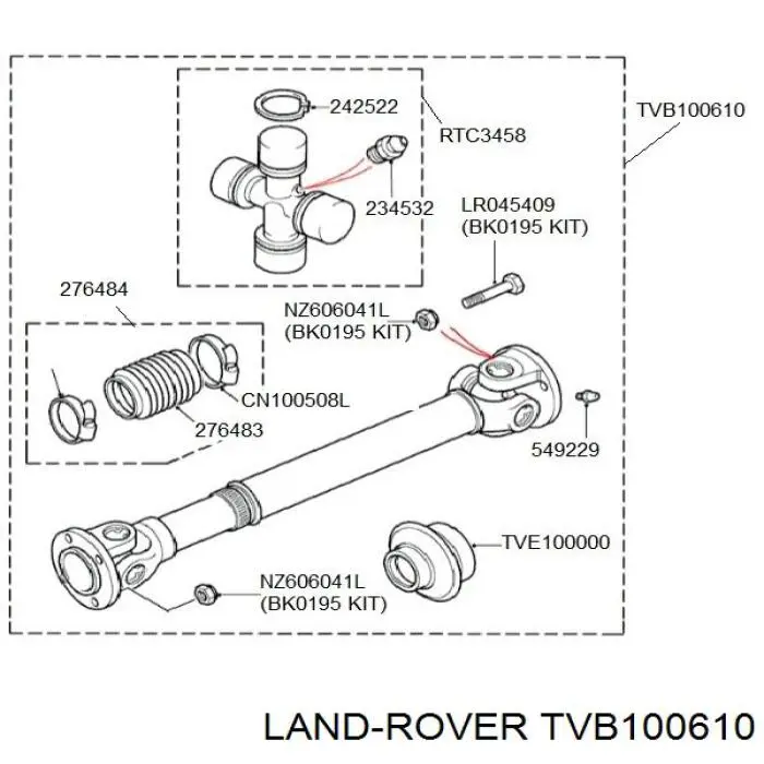 Compre FRC8386 Land Rover Junta universal até o eixo dianteiro