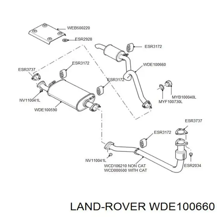 Compre WDE100660 Land Rover Silenciador, parte traseira