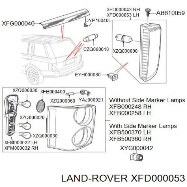 Lanterna esquerda de marcha à ré Land Rover XFD000053 preço, a partir de 59,59 USD