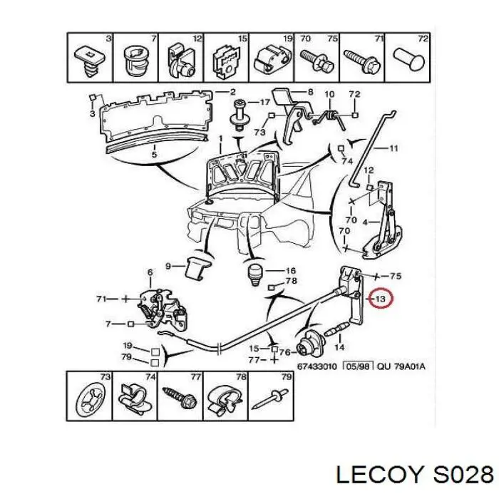 Cabo de abertura da capota Lecoy S028 preço, a partir de 30,07 USD
