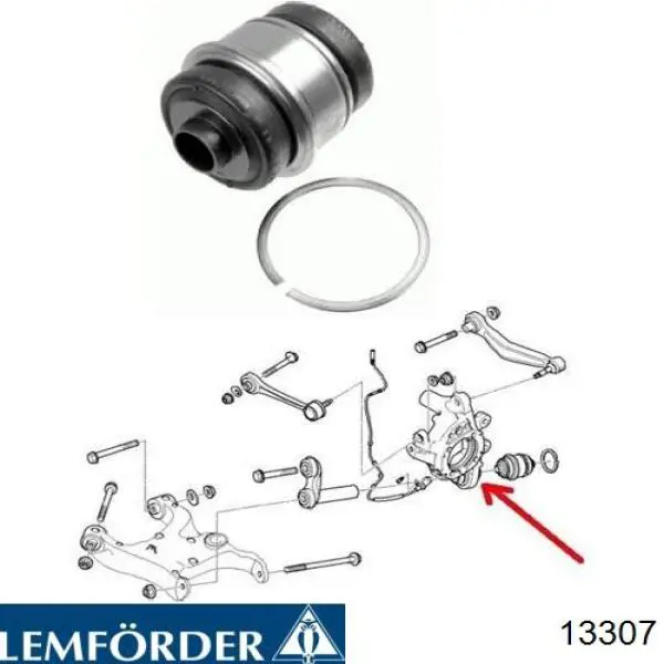 Compre 13307 Lemforder Bloco silencioso do pino de apoio traseiro