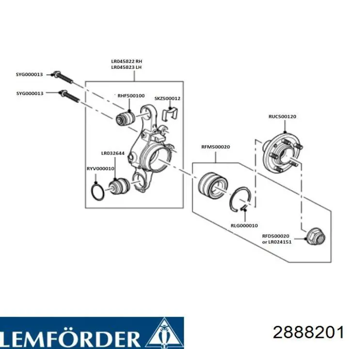 Compre 2888201 Lemforder Bloco silencioso do pino de apoio traseiro