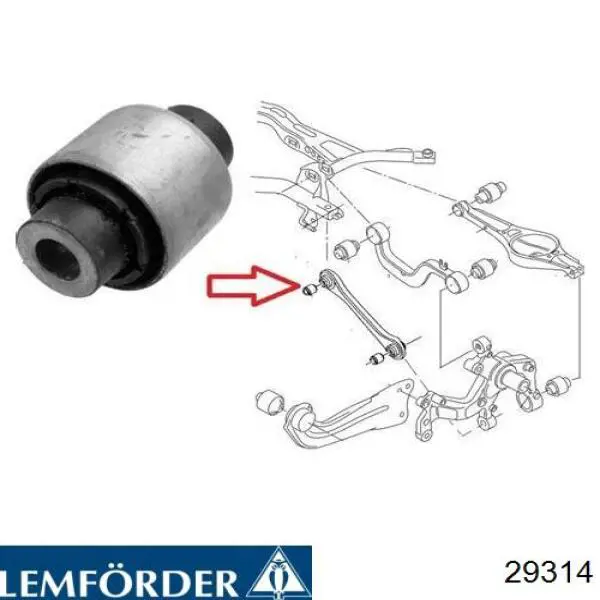 29314 Lemforder Bloco silencioso do braço oscilante superior traseiro