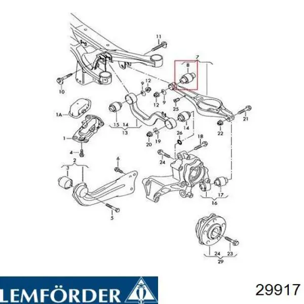 Compre 29917 Lemforder Bloco silencioso do braço oscilante inferior traseiro