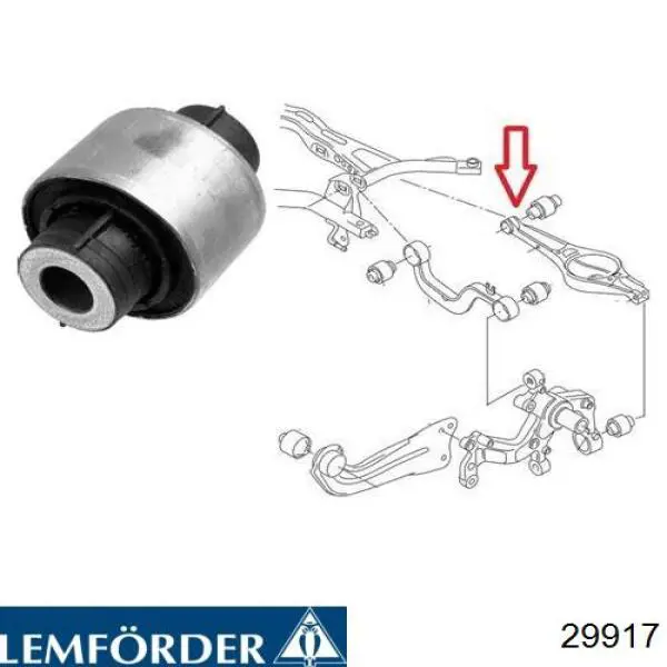 Compre 29917 Lemforder Bloco silencioso do braço oscilante inferior traseiro