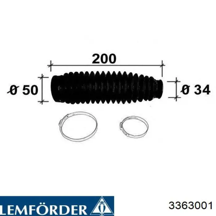 3363001 Lemforder Bota de proteção do mecanismo de direção (de cremalheira)